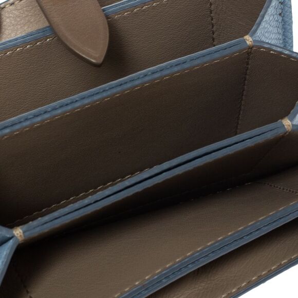 Celine Dusty Blue Grained Leather Accordeon Card Holder - Picture 2 of 4